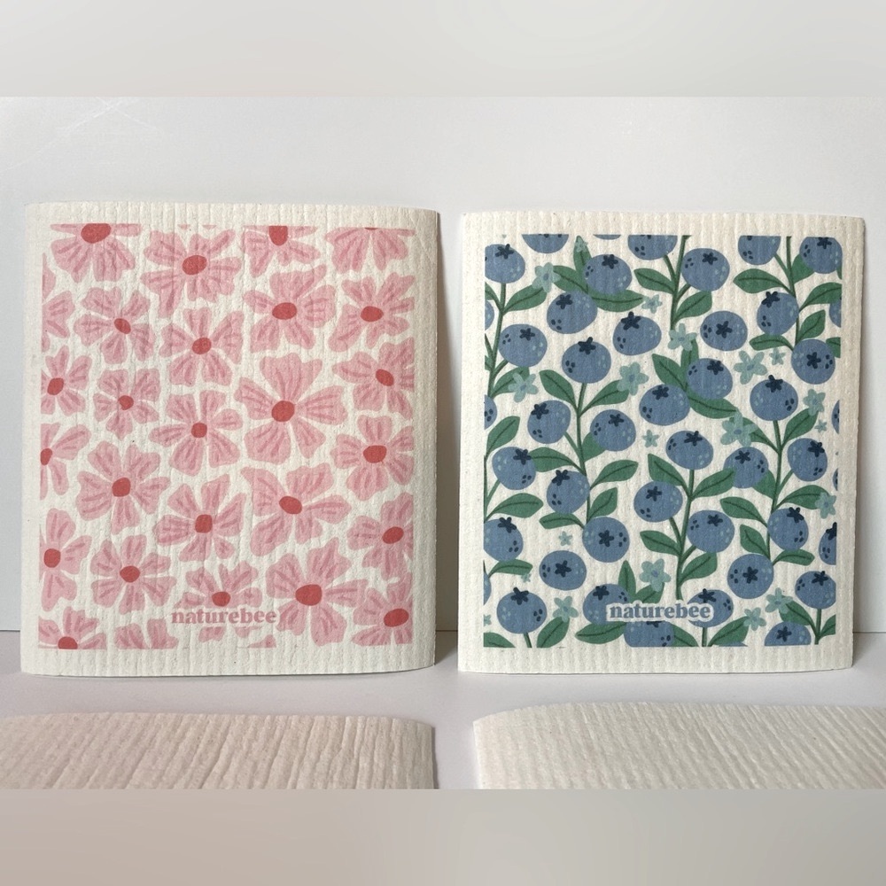 Berry + Cream Swedish Dish Towel | 4-Pack
